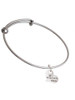 Small True Love Waits Heart Charm Bangle Bracelet