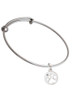 Paw Silhouette Charm Bangle Bracelet