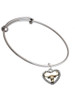 Gold Tone Longhorn in Rope Heart Charm Bangle Bracelet