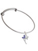 Small Fairy with Purple Wings Charm Bangle Bracelet