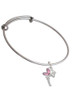 Small Fairy with Pink Wings Charm Bangle Bracelet