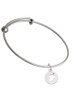 Dog Head Silhouette Charm Bangle Bracelet