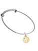 Gold Tone Cross Silhouette Charm Bangle Bracelet