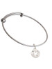 Dove Disc Charm Bangle Bracelet