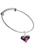 Hot Pink Large Cheetah Print Heart Charm Bangle Bracelet