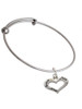 Heart with 3 AB Crystals - Believe Faith Prayer Charm Bangle Bracelet