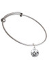 Good Luck Disc with Cutout Four Leaf Clover Charm Bangle Bracelet