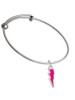 Hot Pink Lightning Bolt Charm Bangle Bracelet