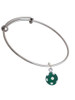 3-D Frosted Green Resin Ornament with Crystals Charm Bangle Bracelet