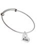Large Bride Heart Charm Bangle Bracelet