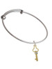 Trefoil Key with Crystals Charm Bangle Bracelet