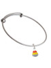 Small 3-D Enamel Candy Corn Charm Bangle Bracelet