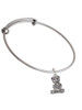 Antiqued Teddy Bear Charm Bangle Bracelet