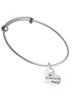 Large True Love Waits Heart Charm Bangle Bracelet