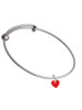 Acrylic 5/16" Red Heart Charm Bangle Bracelet