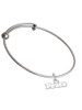 White ''Peace'' with Heart Charm Bangle Bracelet