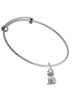 2-D Smiling Cat Charm Bangle Bracelet