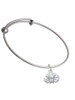 3-D Clear Crystal Spider Charm Bangle Bracelet