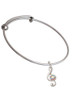 Medium Clef with AB Crystal Charm Bangle Bracelet
