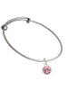 10mm Light Pink Oktant Crystal Drop Charm Bangle Bracelet
