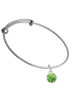 10mm Lime Green Oktant Crystal Drop Charm Bangle Bracelet