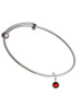 Crystal Red Channel Drop Charm Bangle Bracelet