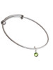 Crystal Lime Green Channel Drop Charm Bangle Bracelet