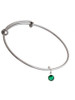 Crystal Green Channel Drop Charm Bangle Bracelet