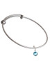 Crystal Hot Blue Channel Drop Charm Bangle Bracelet