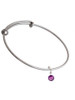 Crystal Purple Channel Drop Charm Bangle Bracelet