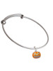 Small Orange Jack O'Lantern with Stem Charm Bangle Bracelet