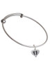 Small Heart with Baby Feet Charm Bangle Bracelet