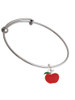 Small Red Apple Charm Bangle Bracelet
