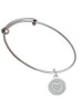 Disc with Crystal Heart Charm Bangle Bracelet