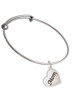 Script Mom Heart Charm Bangle Bracelet