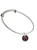 Maroon Paw on Black Disc Charm Bangle Bracelet