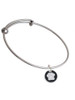White Paw on Black Disc Charm Bangle Bracelet