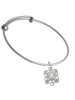 Square AB Crystal with Filigree Charm Bangle Bracelet