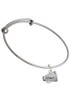 Cheer Megaphone with AB Crystal - 2 Sided Charm Bangle Bracelet