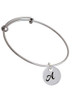 Large Script Letter - A - 3/4'' Disc - Charm Bangle Bracelet