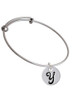 Large Script Letter - Y - 3/4'' Disc - Charm Bangle Bracelet