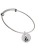 Large Script Letter - & - 3/4'' Disc - Charm Bangle Bracelet