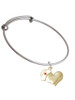 Gold Tone Nurse's Prayer Heart - Healing Hand Charm Bangle Bracelet