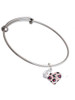 Pink Cheetah Print Heart with Nurse Hat Charm Bangle Bracelet
