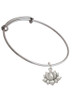 Medium Lotus Flower Charm Bangle Bracelet