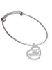 3/4'' Big Sister Cutout Open Heart Charm Bangle Bracelet