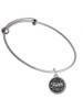 Antiqued Round Seal - Faith Charm Bangle Bracelet