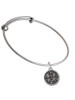 Antiqued Round Seal - Butterfly Charm Bangle Bracelet