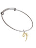 Bass Gold Tone Clef Charm Bangle Bracelet
