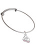 Open Pink Crystal Butterfly Wing Charm Bangle Bracelet